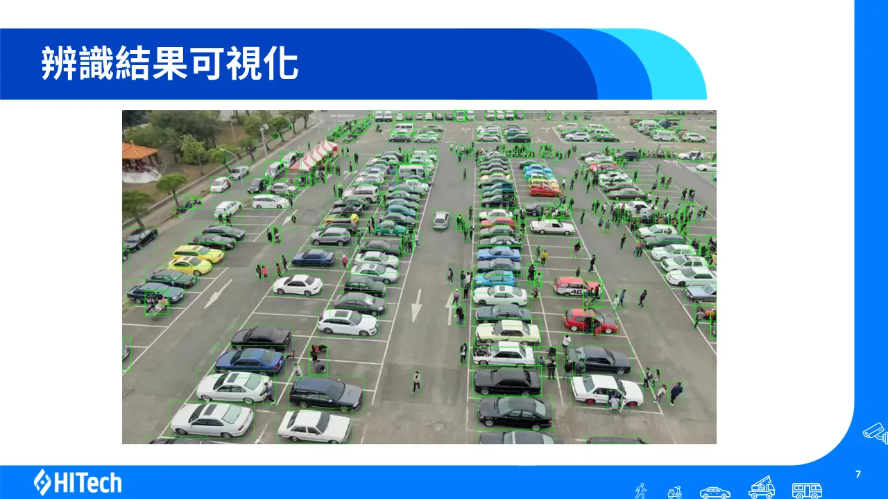 High-Position Camera Parking Space Detection Example Image 2